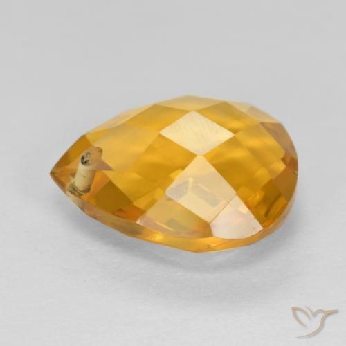 Citrine Doré foncé naturelle En forme de poire, 3.74 ct, VVS-VS