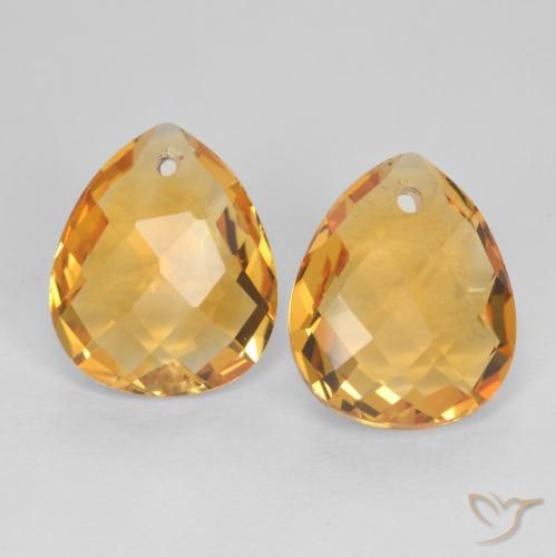7.49ctw Naturel Doré foncé Citrine, En forme de poire, VVS-VS