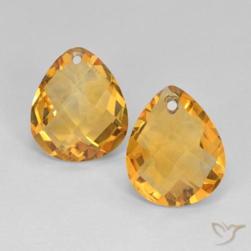 6.71ctw Naturel Doré foncé Citrine, En forme de poire, VVS-VS