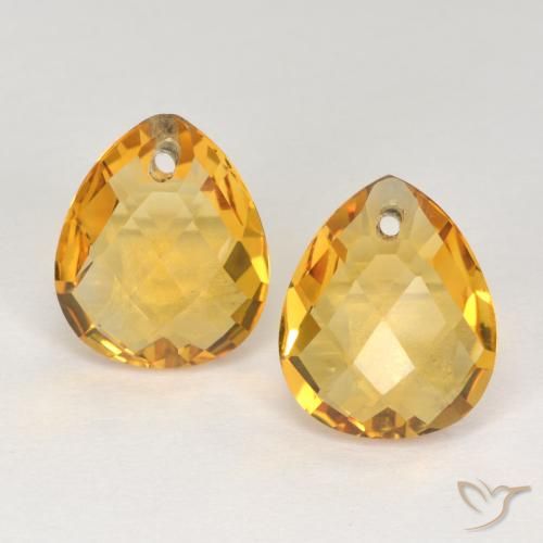 7.19ctw Naturel Doré foncé Citrine, En forme de poire, VVS-VS