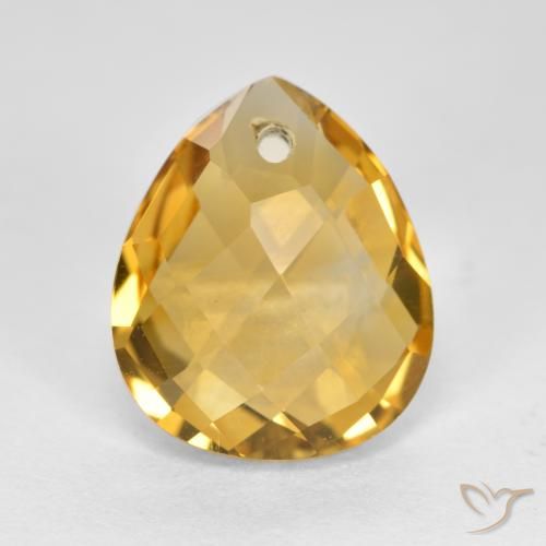 Citrine Doré moyen-foncé naturelle En forme de poire, 3.69 ct, VVS-VS