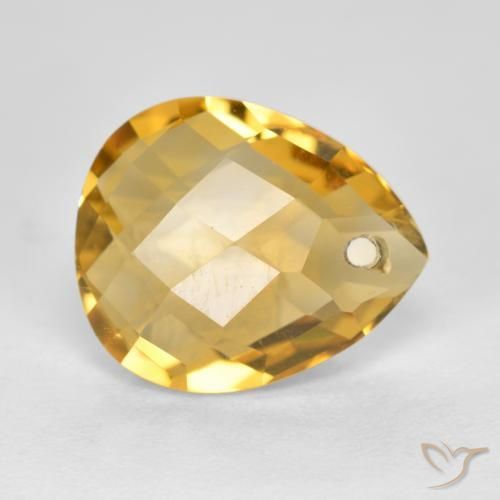 Citrine Doré moyen-foncé naturelle En forme de poire, 3.69 ct, VVS-VS