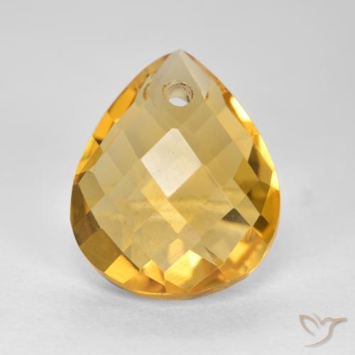 3.82ct Naturel Doré moyen-foncé Citrine, En forme de poire, VVS-VS
