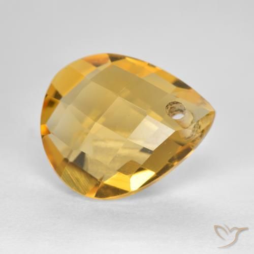 Citrine Doré moyen-foncé naturelle En forme de poire, 3.82 ct, VVS-VS