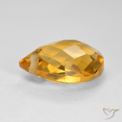 Citrine Doré moyen-foncé naturelle En forme de poire, 3.82 ct, VVS-VS