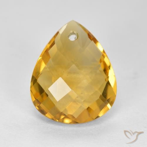 3.38ct Naturel Doré moyen-foncé Citrine, En forme de poire, VVS-VS