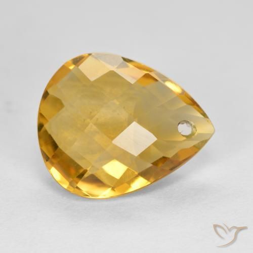 Citrine Doré moyen-foncé naturelle En forme de poire, 3.38 ct, VVS-VS