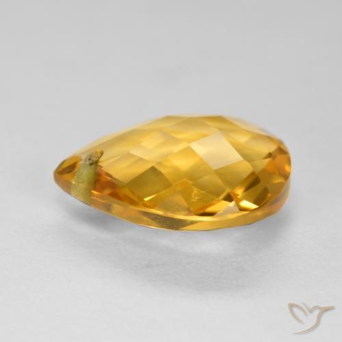 Citrine Doré moyen-foncé naturelle En forme de poire, 3.38 ct, VVS-VS