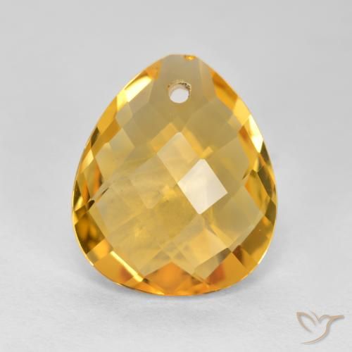 3.37ct Naturel Orange doré profond Citrine, En forme de poire, VVS-VS