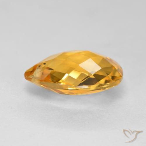 Citrine Orange doré profond naturelle En forme de poire, 3.37 ct, VVS-VS