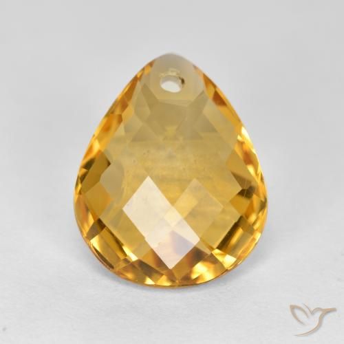 3.45ct Naturel Doré foncé Citrine, En forme de poire, VVS-VS