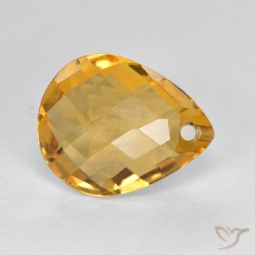 Citrine Doré foncé naturelle En forme de poire, 3.45 ct, VVS-VS