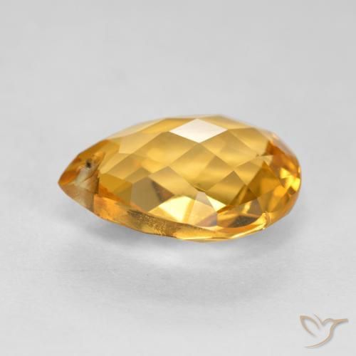 Citrine Doré foncé naturelle En forme de poire, 3.45 ct, VVS-VS