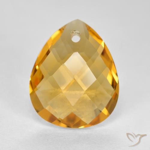 3.28ct Naturel Doré foncé Citrine, En forme de poire, VVS-VS