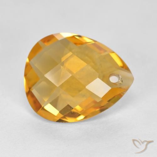 Citrine Doré foncé naturelle En forme de poire, 3.28 ct, VVS-VS