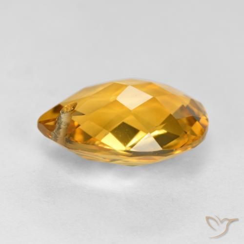 Citrine Doré foncé naturelle En forme de poire, 3.28 ct, VVS-VS