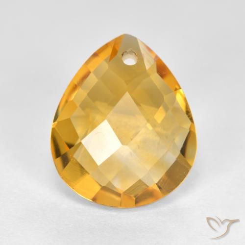 Citrine Orange-or naturelle En forme de poire, 3.60 ct, VVS-VS