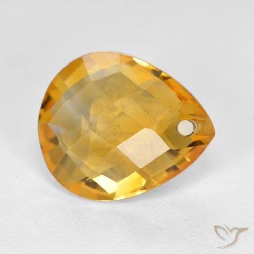 Citrine Orange-or naturelle En forme de poire, 3.60 ct, VVS-VS