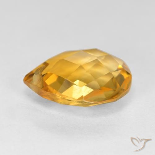 Citrine Orange-or naturelle En forme de poire, 3.60 ct, VVS-VS