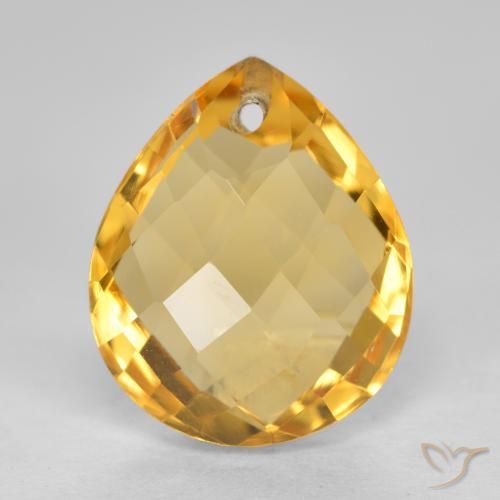 Citrine Doré moyen-foncé naturelle En forme de poire, 3.82 ct, VVS-VS