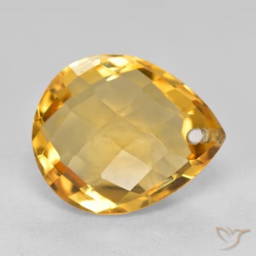 Citrine Doré moyen-foncé naturelle En forme de poire, 3.82 ct, VVS-VS