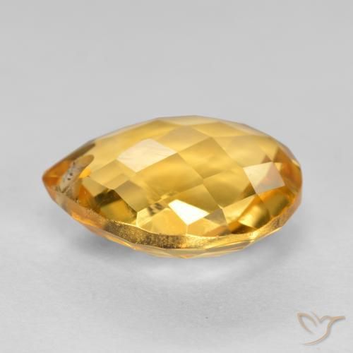 Citrine Doré moyen-foncé naturelle En forme de poire, 3.82 ct, VVS-VS