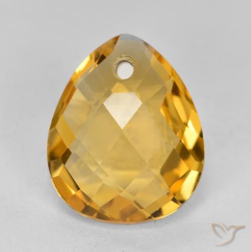 3.37ct Naturel Orange doré profond Citrine, En forme de poire, VVS-VS