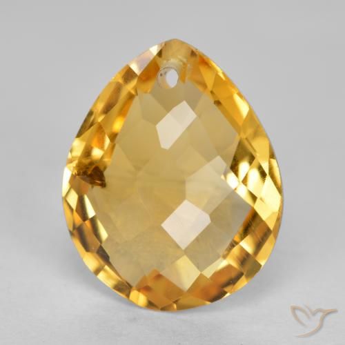 3.30ct Naturel Orange doré profond Citrine, En forme de poire, VS-SI