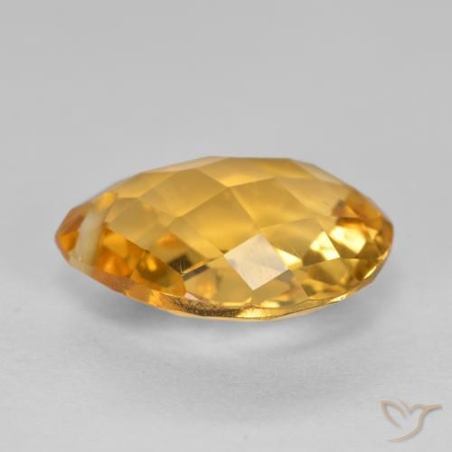 Citrine Orange doré profond naturelle En forme de poire, 3.30 ct, VS-SI