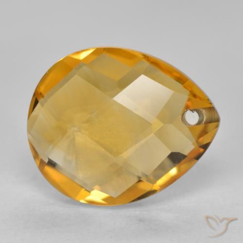Citrine Orange-or naturelle En forme de poire, 3.75 ct, VVS-VS