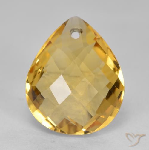 3.44ct Naturel Doré moyen-foncé Citrine, En forme de poire, VVS-VS