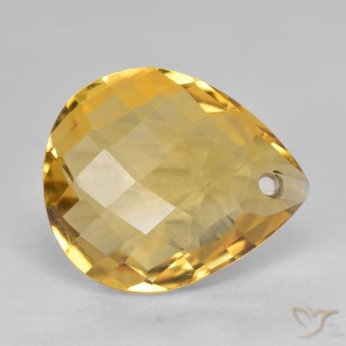Citrine Doré moyen-foncé naturelle En forme de poire, 3.44 ct, VVS-VS