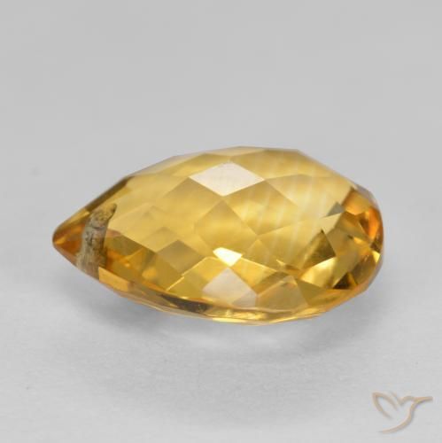 Citrine Doré moyen-foncé naturelle En forme de poire, 3.44 ct, VVS-VS