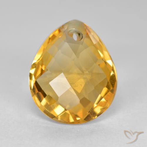 3.50ct Naturel Orange-or moyen-léger Citrine, En forme de poire, VVS-VS