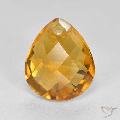3.81ct Naturel Orange doré profond Citrine, En forme de poire, VVS-VS