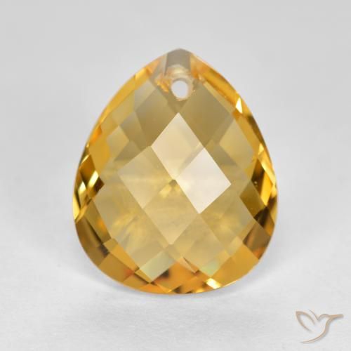 Citrine Doré moyen-foncé naturelle En forme de poire, 3.47 ct, VVS-VS