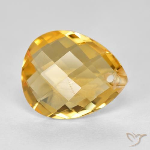 Citrine Doré moyen-foncé naturelle En forme de poire, 3.47 ct, VVS-VS
