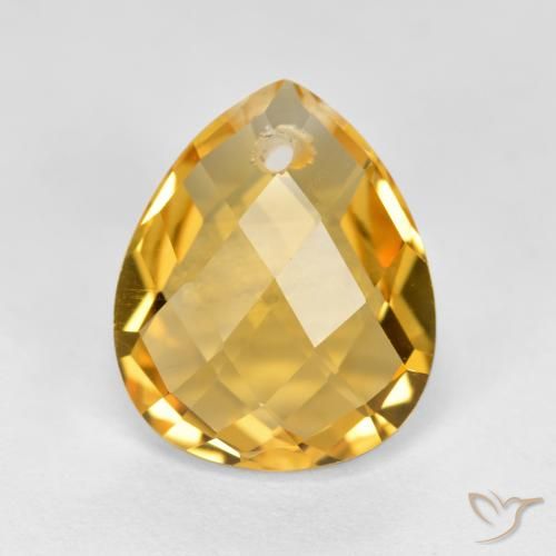 Citrine Doré moyen-foncé naturelle En forme de poire, 3.61 ct, VVS-VS