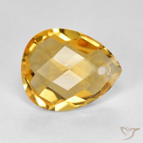 Citrine Doré moyen-foncé naturelle En forme de poire, 3.61 ct, VVS-VS