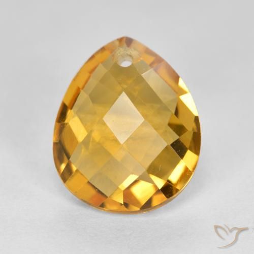 3.82ct Naturel Orange-or Citrine, En forme de poire, VVS-VS