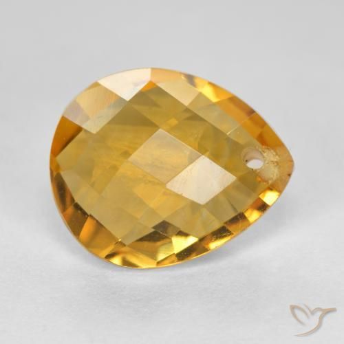 Citrine Orange-or naturelle En forme de poire, 3.82 ct, VVS-VS