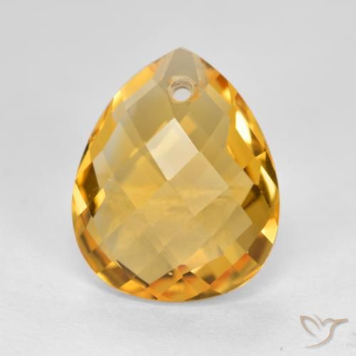 Citrine Orange-or moyen-léger naturelle En forme de poire, 3.53 ct, VVS-VS