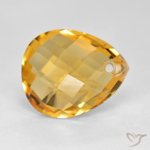 Citrine Orange-or moyen-léger naturelle En forme de poire, 3.53 ct, VVS-VS