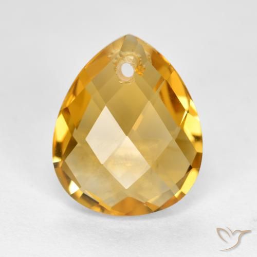 3.73ct Naturel Doré moyen-foncé Citrine, En forme de poire, VVS-VS