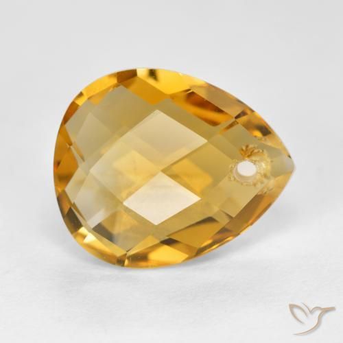 Citrine Doré moyen-foncé naturelle En forme de poire, 3.73 ct, VVS-VS