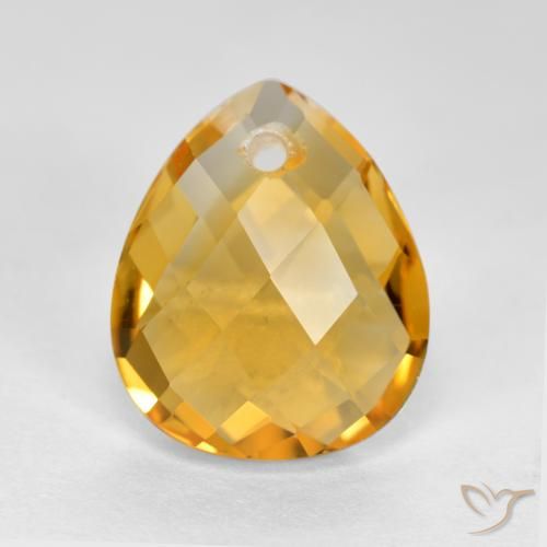 3.53ct Naturel Orange doré profond Citrine, En forme de poire, VVS-VS