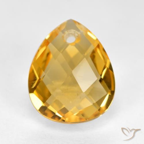 3.69ct Naturel Orange doré profond Citrine, En forme de poire, VVS-VS