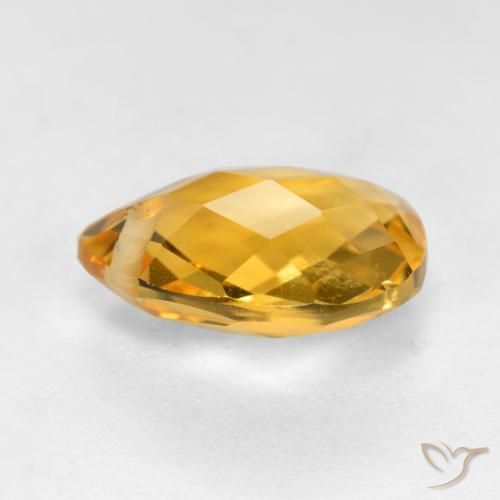 Citrine Orange doré profond naturelle En forme de poire, 3.69 ct, VVS-VS