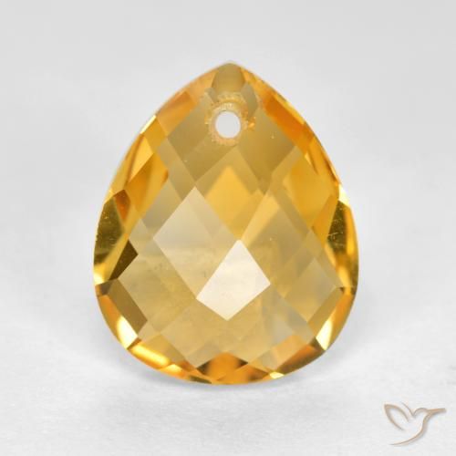 3.63ct Naturel Orange doré profond Citrine, En forme de poire, VVS-VS