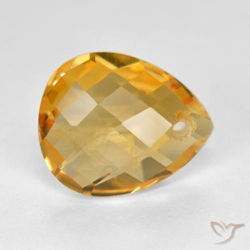 Citrine Orange doré profond naturelle En forme de poire, 3.63 ct, VVS-VS